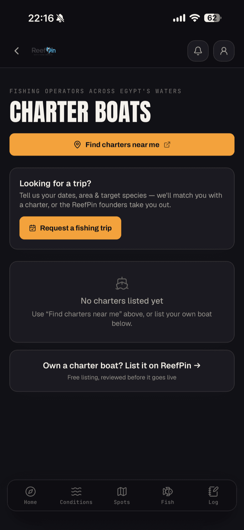 Charter boats